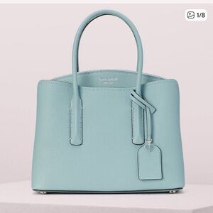 NWOT kate spade pebble leather Margaux satchel in light teal